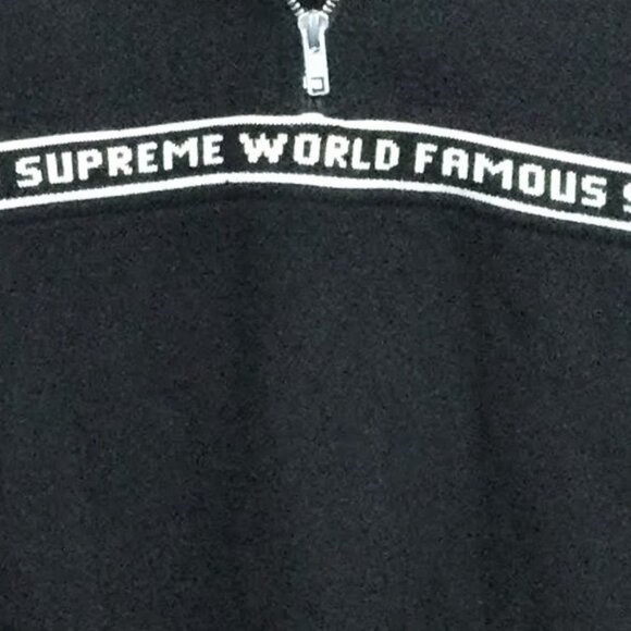 Supreme World Famous 1/4 Zip Sweater Sweatshirt M - Picture 2 of 12